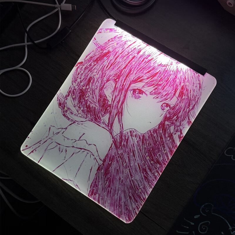 魅雅图升级版光伏玻璃鼠标垫微刻蚀FPS专业硬质电竞玻璃垫定制耐用顺滑 来图定制 光伏玻璃鼠标垫30*36（发光版）