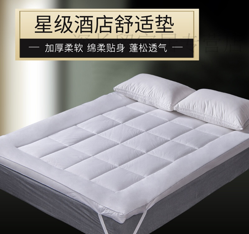纤丽坊 羽丝绒床垫单双人加厚 棉舒适垫立体边 500g 100*200