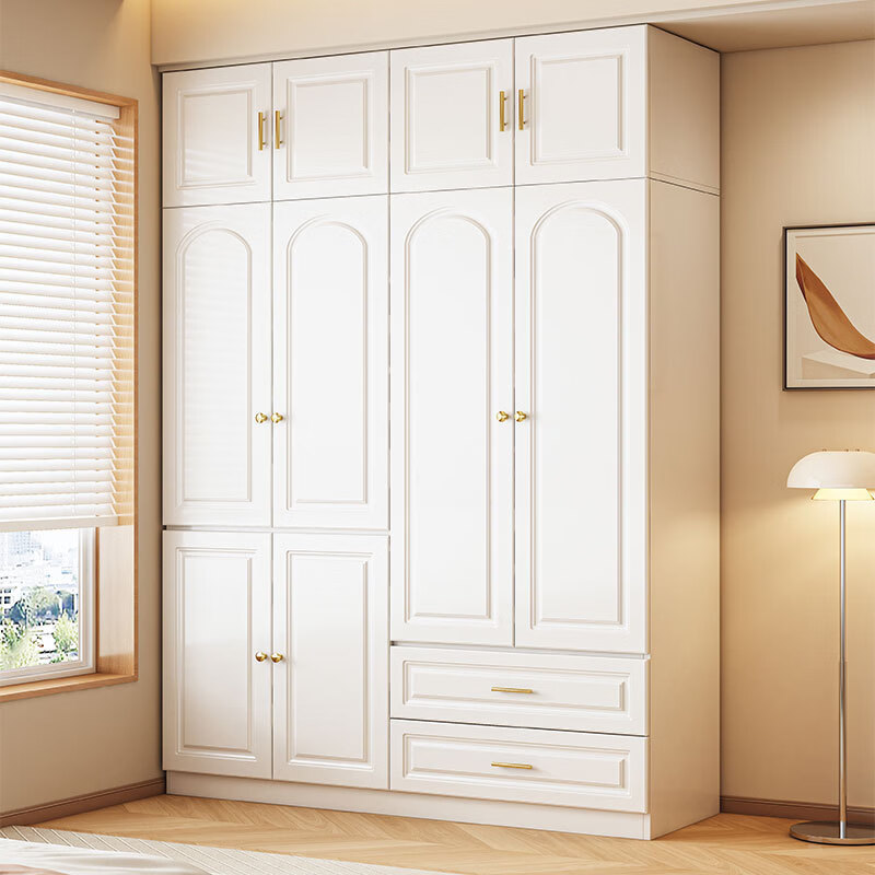 溥畔衣柜卧室家用儿童实木柜子2026新款爆款新型全挂式定制衣橱收纳柜 [6门]长220x深60x高200主柜+顶柜+边柜 包安装