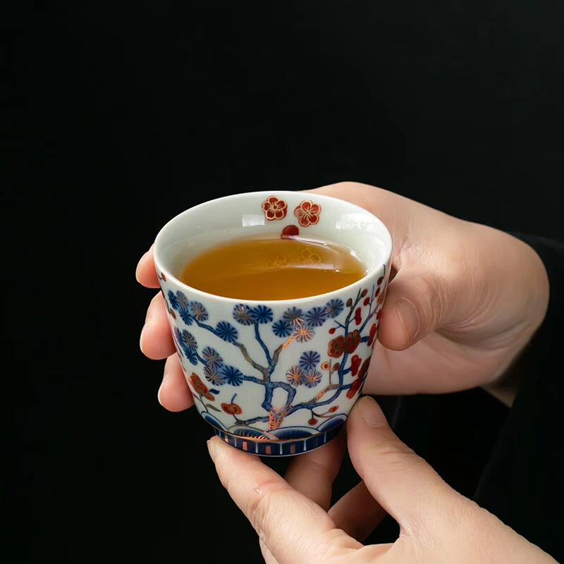 京峰阁 茶具套装 高端轻奢描金茶壶茶杯家用送礼整套高档礼物商务礼品 四季发财茶具套装 7人饮 11件