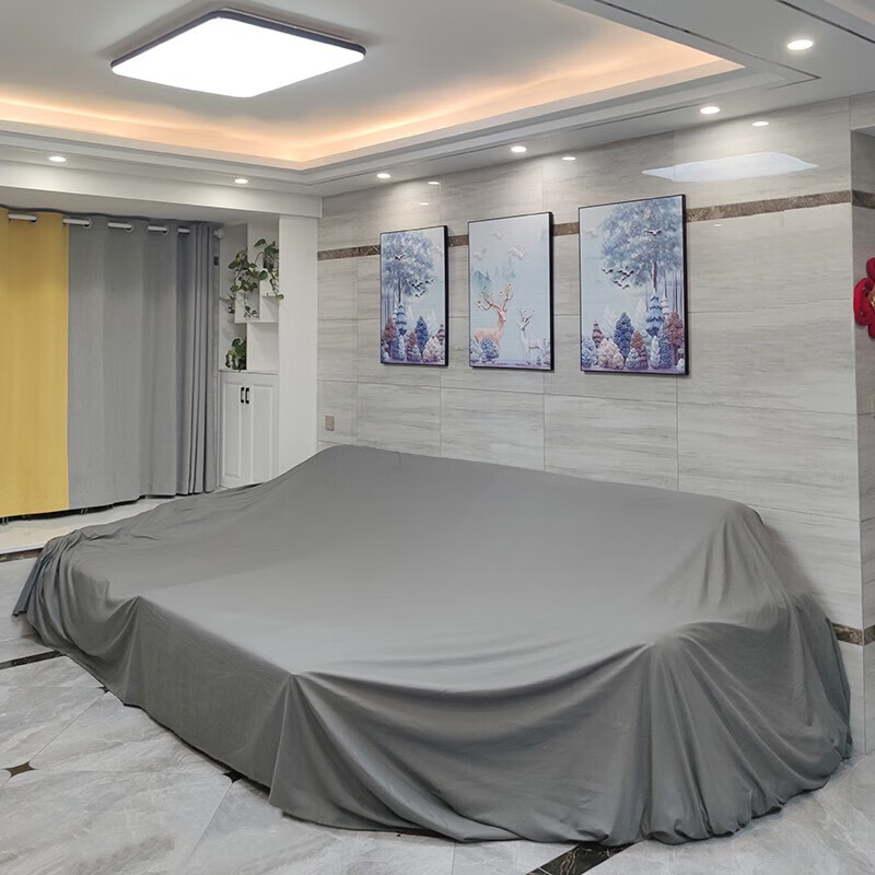 映季床罩防尘罩家具防尘布床上沙发遮挡灰尘盖布家居用装修遮灰保护罩 1.2*2米（茶几桌大电视） 浅灰色（高支高密 高效防尘）