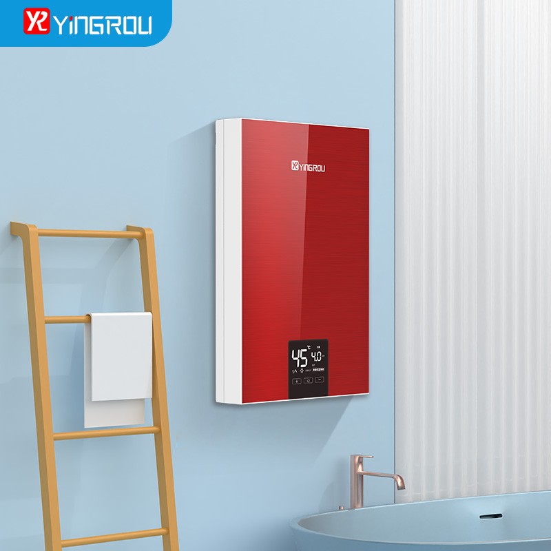 樱柔（YINGROU）樱柔热水器即热式电热水器智能恒温淋浴洗澡KBR-V85即热式热水器 红色 上门安装