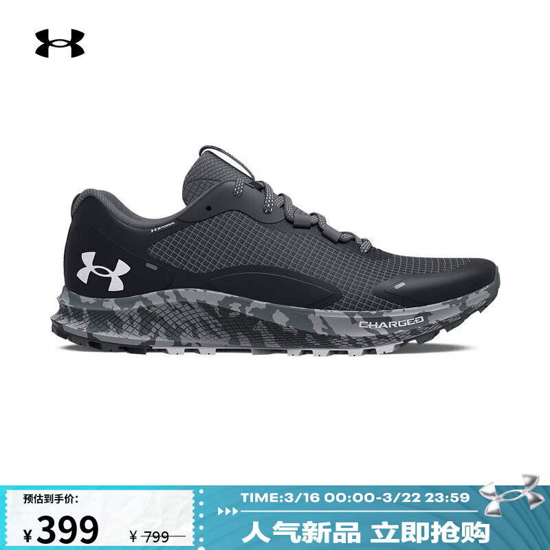 安德玛（Under Armour）Charged Bandit TR 2 S男子运动跑步鞋3024725 黑色003 41