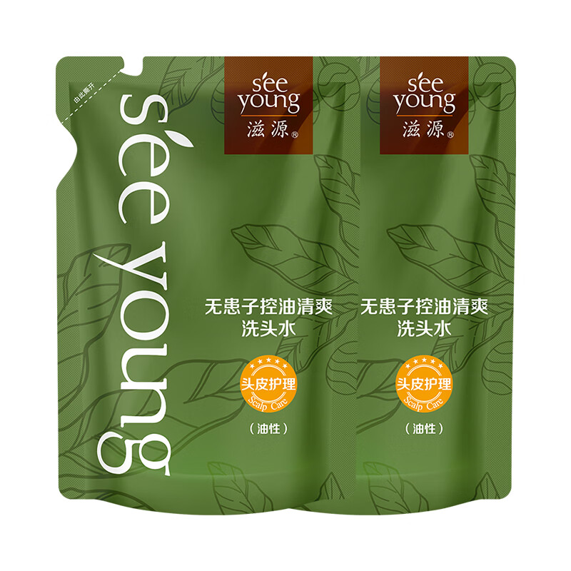 滋源(seeyoung)无患子茶籽控油去屑蓬松洗发水 无硅油生姜防脱健发洗发露套装 无患子控油洗发水470ml