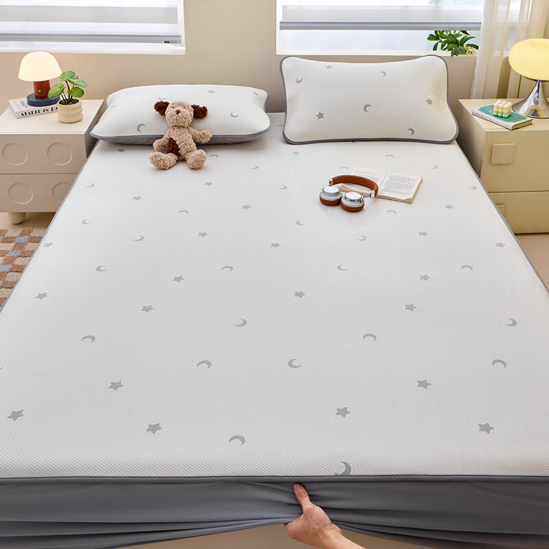 多喜爱凉席冰丝席夏季席子1.8米夏天冰丝床笠软凉席凉豆豆床笠 提花软凉席星月（床笠款） 1.2米床两件套/ 195cm*120cm