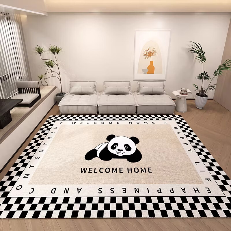 KAYE卡通地毯客厅轻奢高级感沙发茶几垫子大面积免洗卧室床边毯可定制 SJR-Y星愿-panda抱抱 120X160cm
