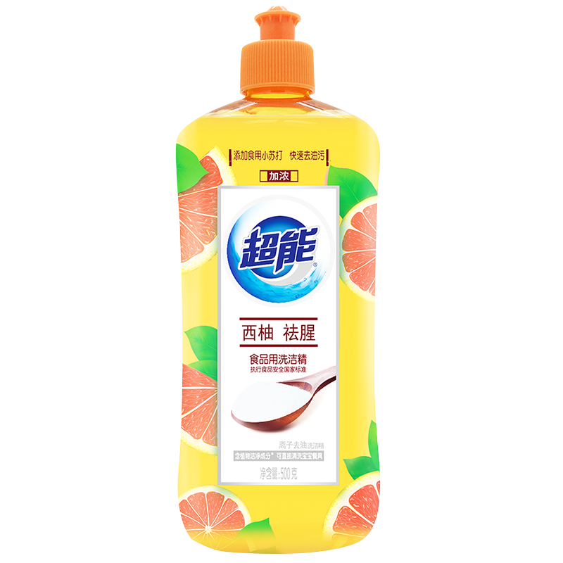 超能 离子去油洗洁精（西柚去腥）0.5kg （新老包装随机发货）