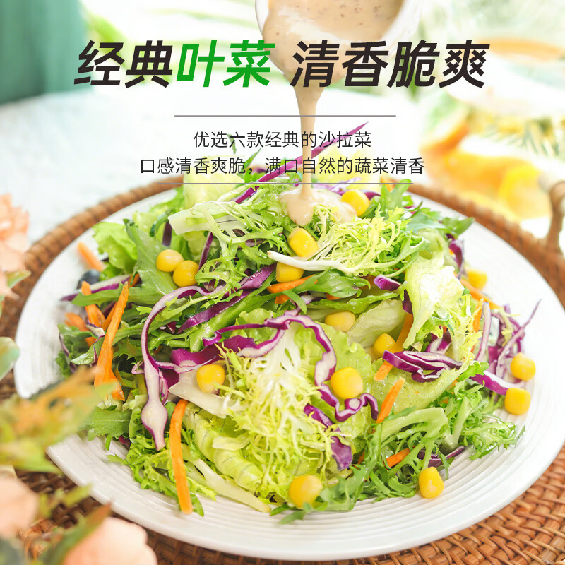 一号农场开袋即食沙拉组合意式法式田园混合轻食代餐色拉生菜蔬菜沙拉健身 田园*1+法式*1+意式*1+无酱汁