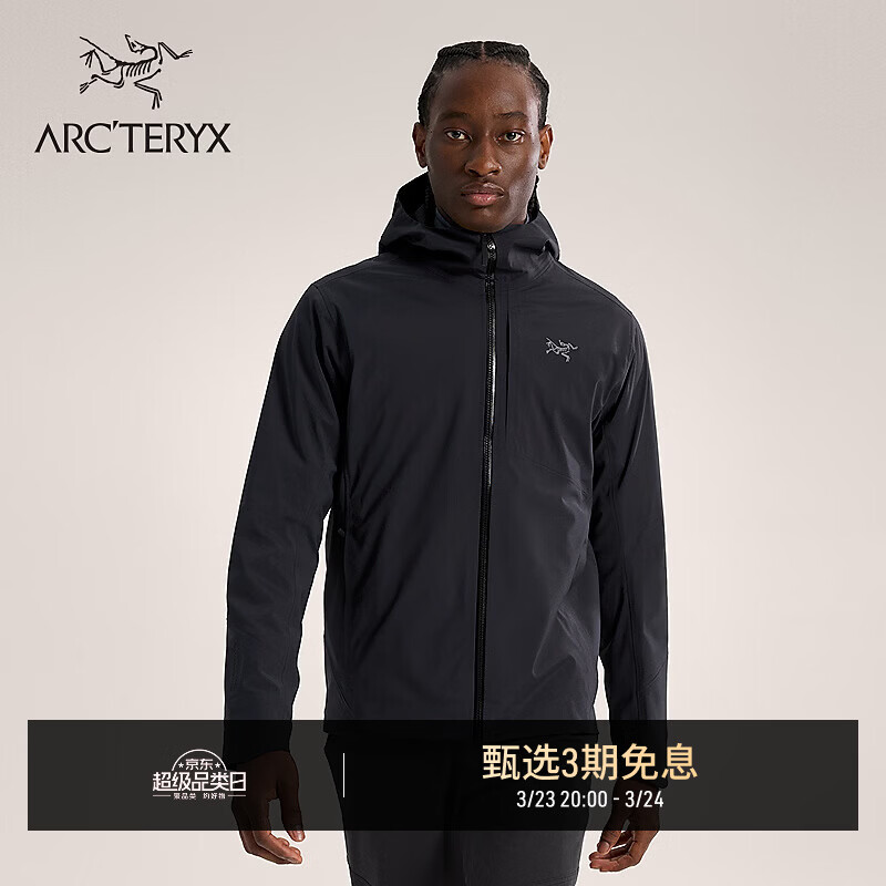 ARC'TERYX始祖鸟 SAWYER HOODY 防风 男子 软壳夹克 BLACK/黑色 M