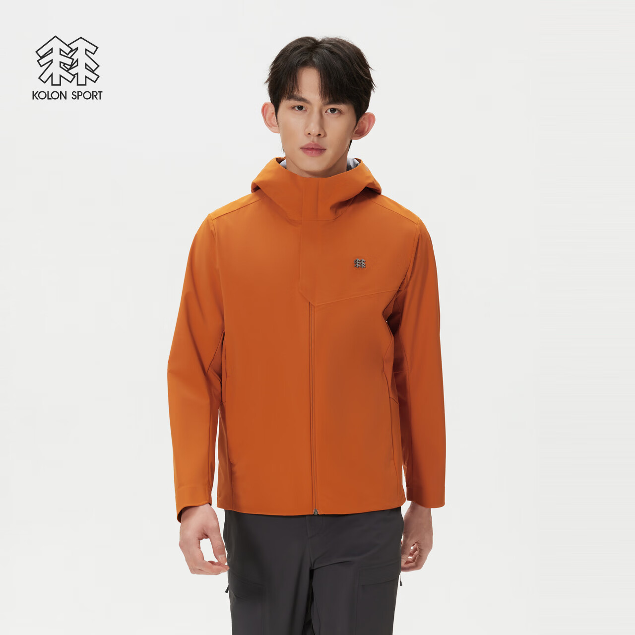 KOLON SPORT/可隆户外软壳夹克 男士防泼水Amazon shell Hybrid外套 LHJK6MN061-BC 砖红 XL 180/100A