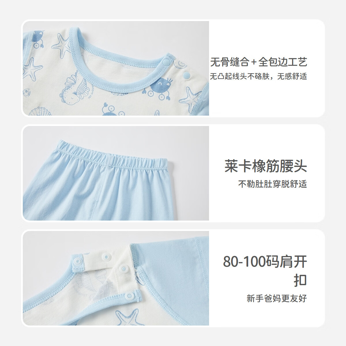 丽婴房（Les enphants）男女宝宝纯棉短袖睡衣内衣套装家居服套装夏季 【100%棉】巴黎鸟语 110 cm/4岁