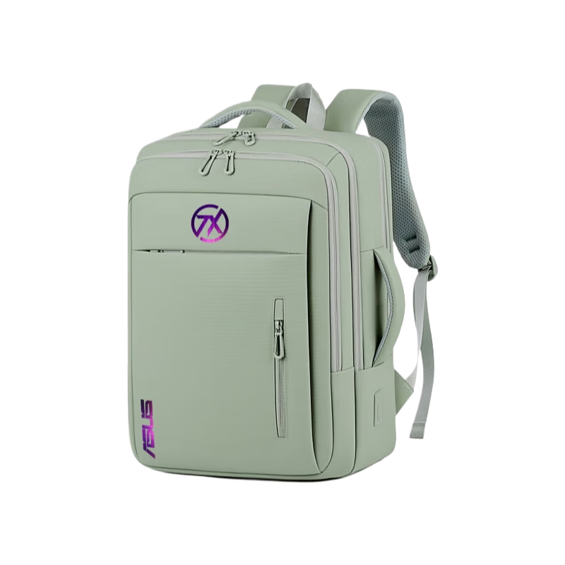 嘉丽诗适用华硕天选7Mac/7Pro电脑包16寸游戏笔记本6Pro/FX517/FX60双肩 218灰色+A天姬白字 气囊防护 17.3英寸 ~18英寸 可放机械键盘