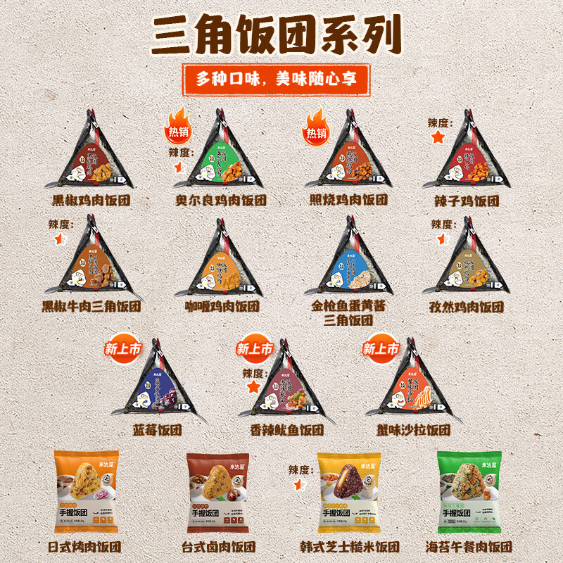 米达屋糯米海苔饭团速食儿童早餐学生早饭方便懒人微波即食 【便利店同款10个】三角饭团