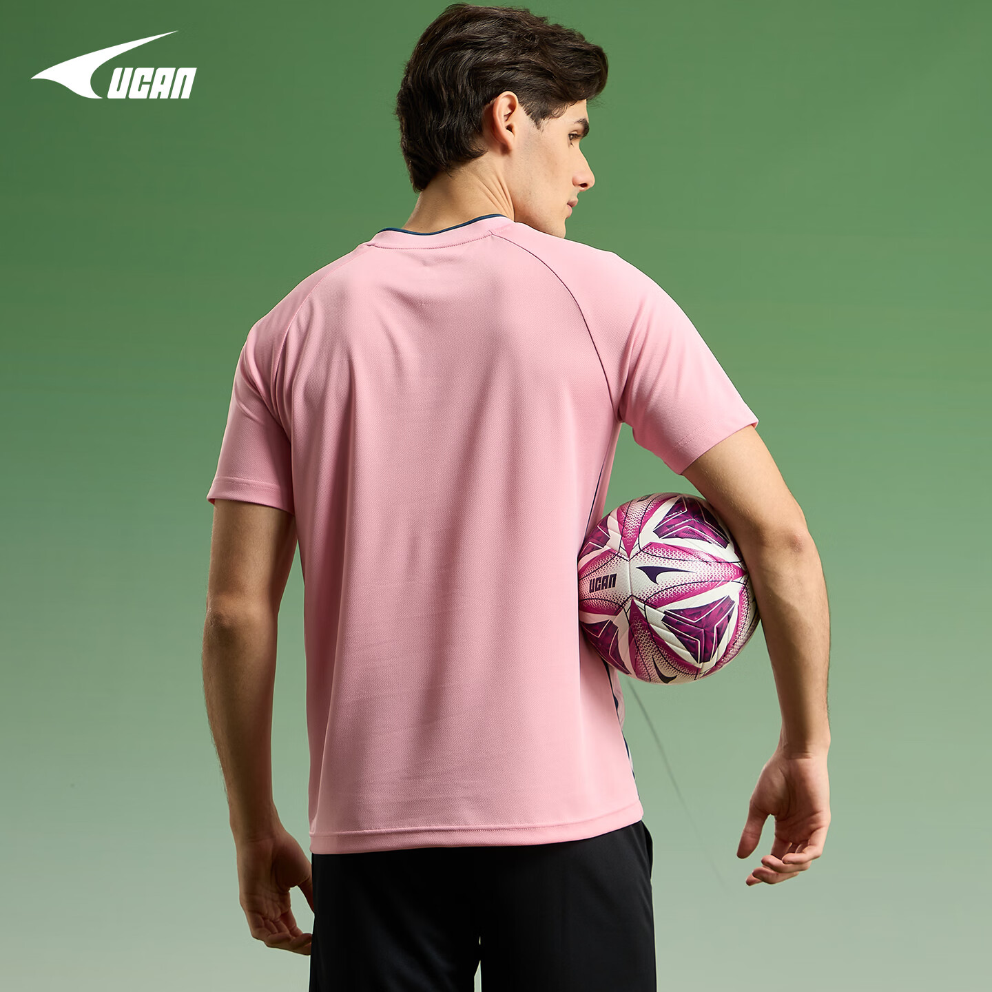 锐克速干短袖运动t恤男2026年春季新款透气训练服健身跑步上衣休闲T恤 糖果粉 2XL