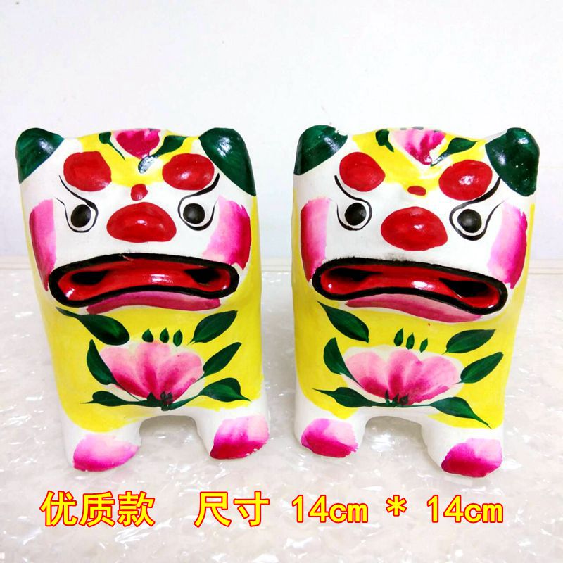 创京懿选高密泥塑泥老虎中国风传统手工艺品摆件泥叫虎中国特色礼品送