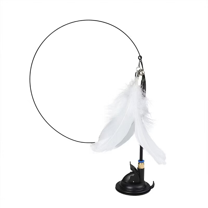 温诗欧猫玩具自嗨解闷神器自动逗猫棒吸盘羽毛铃铛耐咬 逗猫棒羽毛吸盘-吸盘逗猫棒【自带一个羽毛头】