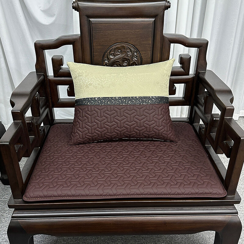 正圣新中式沙发垫四季通用防滑2026年新款夏季凉席海绵坐垫椅垫沙发垫 深咖色(不含抱枕) 4cm厚(单人位)尺寸定制