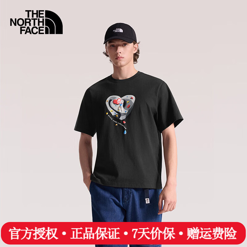 The North Face北面短袖T恤男女情侣26春夏款户外运动休闲宽松透气圆领半袖8GW1 JK3/宇宙黑 3XL /190/124A