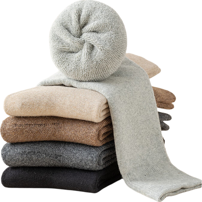 棉十三袜子男【加厚加绒保暖】毛圈袜秋冬纯色中筒袜男士抗寒袜高筒长袜