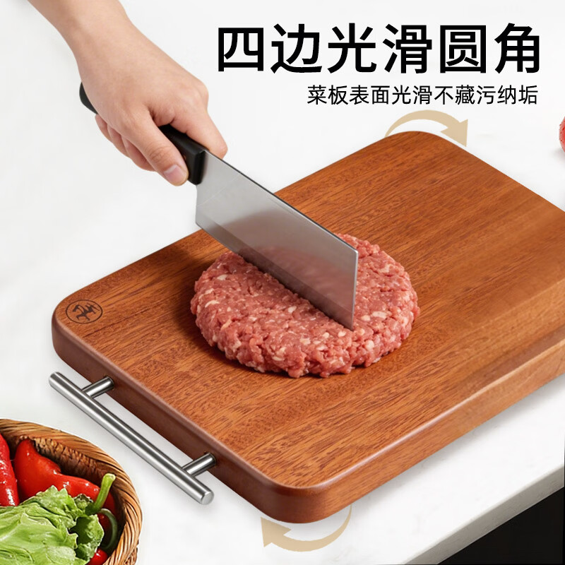 乌檀木菜板抗菌防霉家用切菜板整木砧板生熟双面案板厨房和面板 乌檀整木(60*40*3)家庭擀面板用