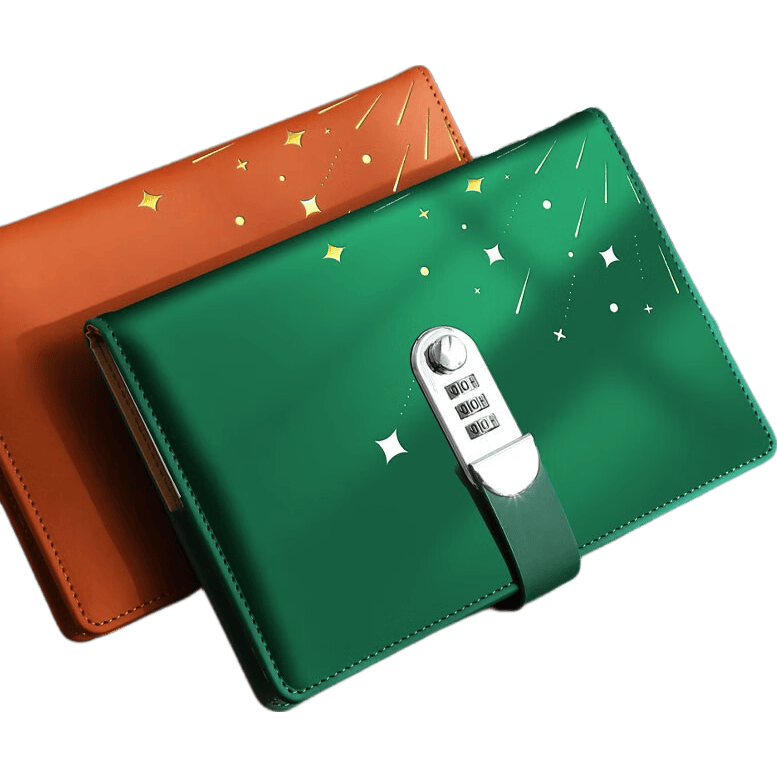 法拉蒙（faramon）a5復(fù)古密碼本帶鎖日記本簡約記事本學(xué)生筆記手賬本文具記事本 粉色-流星款