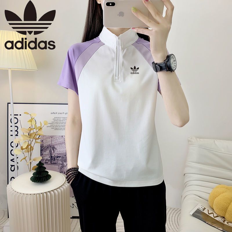 ADIPRENE阿迪达斯三叶草夏季女士冰丝运动休闲套装薄款透气跑步健身速干两 阿迪达斯阿迪达斯阿迪达斯紫色(T恤+短裤) 阿迪达斯阿迪达斯阿迪达斯3XL(体重135-150)