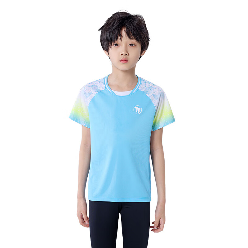 马孔多（macondo）男女童运动短袖T恤 明镜蓝 130 男