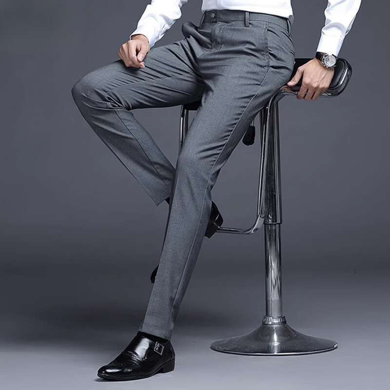 丨利郎丨男士西裤2026春季新款直筒修身商务正装轻薄免烫休闲裤 蓝色 薄款 38 【3尺0】