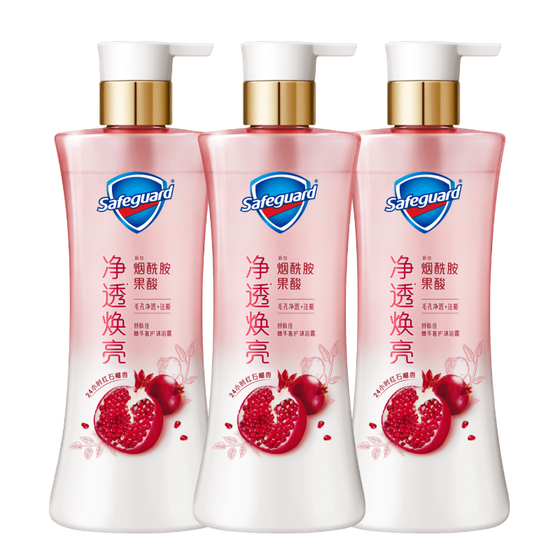 舒肤佳净透沐浴露红石榴570g*3添加烟酰胺焕亮 持久留香 男女通用