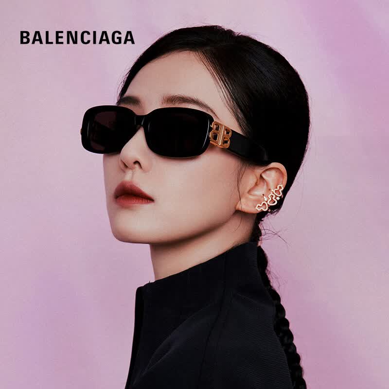 BALENCIAGABalenciaga巴黎世家墨镜男女款高级感时尚潮流猫眼太阳镜飞行墨镜 BB0310SK-001(权志龙同款)