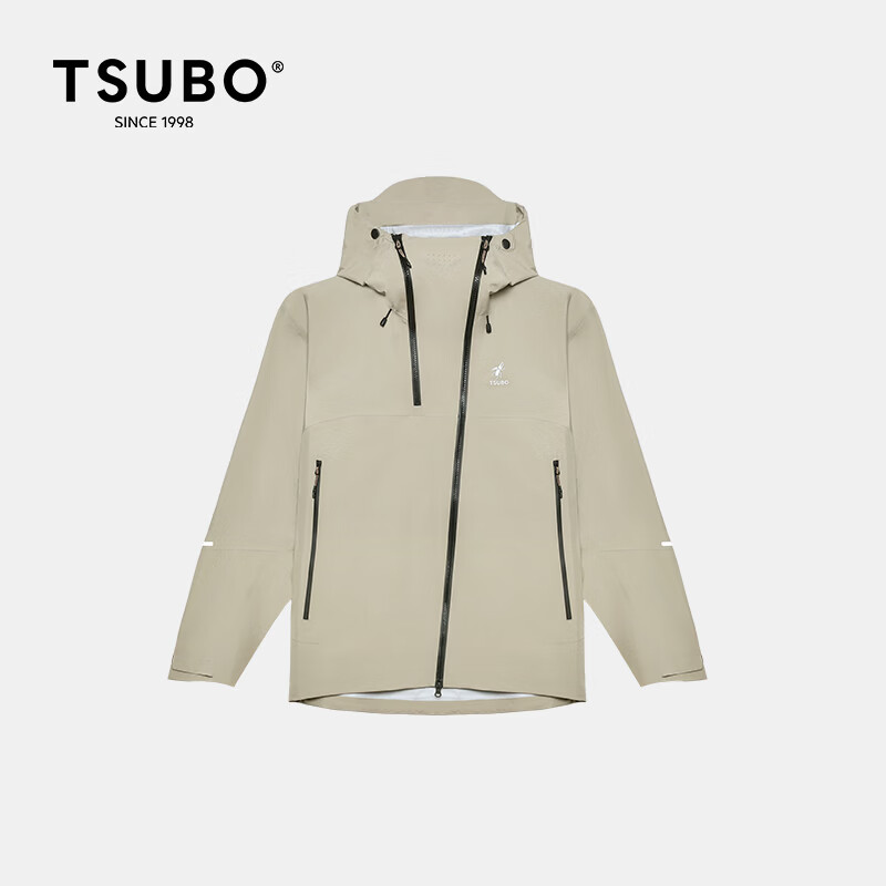 TSUBO尺不TSUBO户外运动新款机能潮流拉链硬壳防水冲锋衣 卡其色 3OT26104 L 京东折扣/优惠券