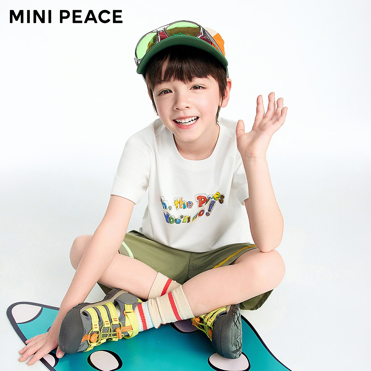 MiniPeace太平鸟童装男童运动T恤FMCNG2459 亮白 150