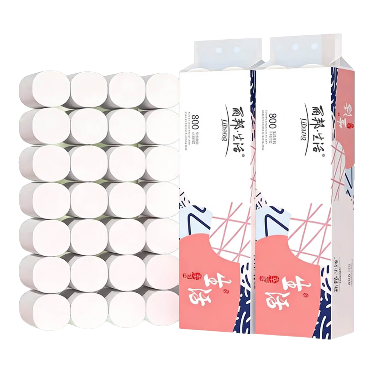 丽邦 无芯卷纸5层加厚卫生纸巾厕纸原木卷筒纸柔厚升级家庭装卷纸 5层 57.1g/卷*14卷