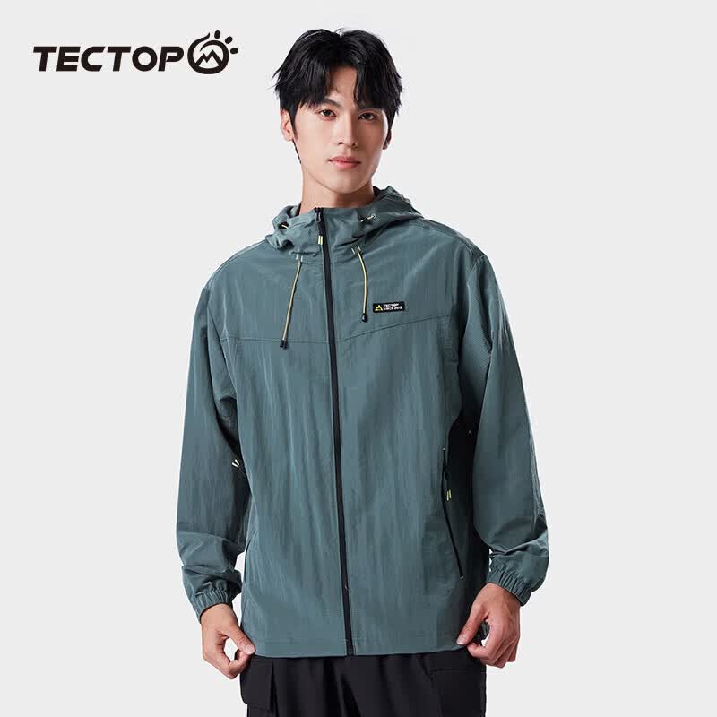 探拓（TECTOP）防晒衣服男士UPF50+防紫外线2026夏季轻薄透气户外钓鱼皮肤衣外穿 海岛绿【男款【轻薄防晒 S