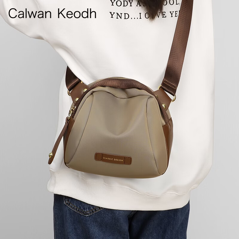 CALWAN KEODH轻奢包包女包帆布单肩2026新款斜挎腰包生日礼物高级感送女友老婆 卡其Khaki-百搭通勤时尚小众品牌
