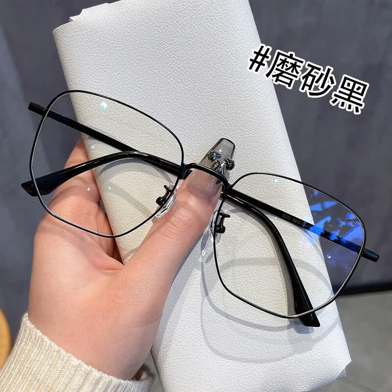 蔡司（ZEISS）镜片超轻大框近视眼镜男防蓝光眼睛架女可配度数散光眼镜胖脸加宽 磨砂黑 配堡莱斯1.56钻晶防蓝光（0-400度）