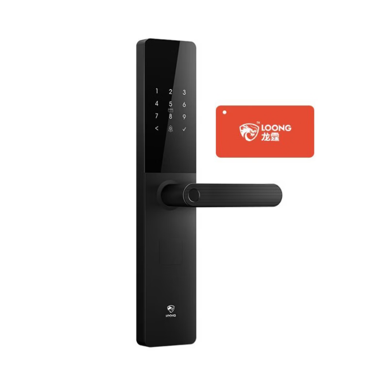 龙霆智能锁L3F人脸识别猫眼大屏指纹密码锁防盗门家用 半自动LT3-S1基础版