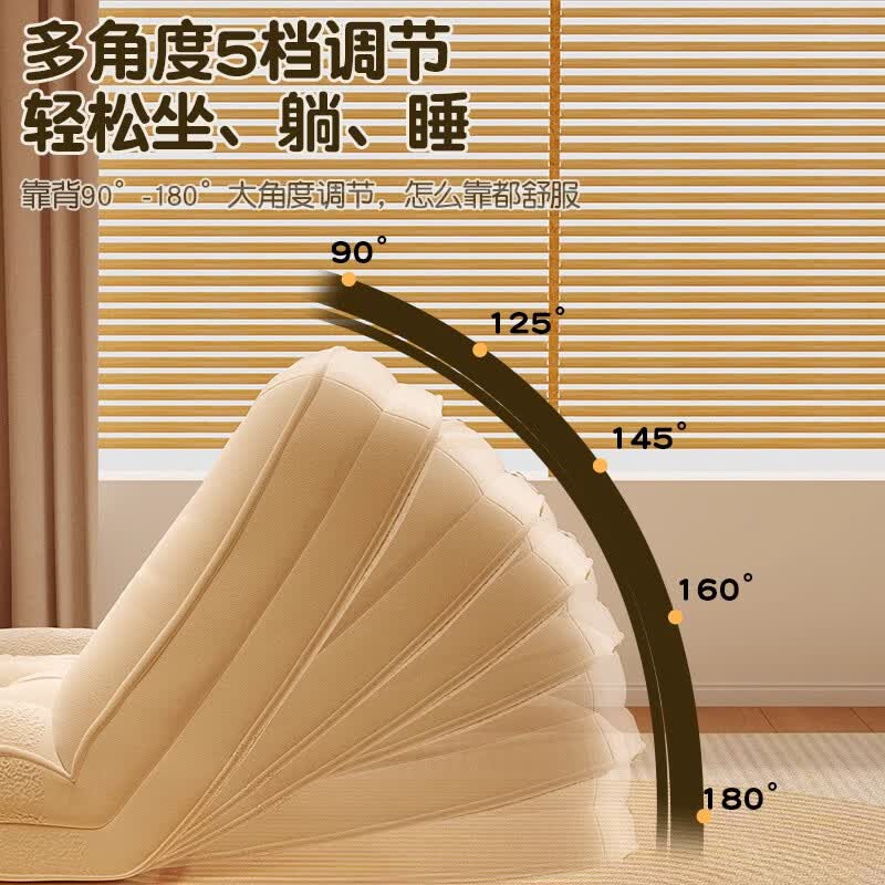 溥畔人类狗窝沙发可躺可睡单人巨大折叠沙发床休闲躺椅 经典灰/大号177x95CM+亲肤羊羔绒丨[赠送靠