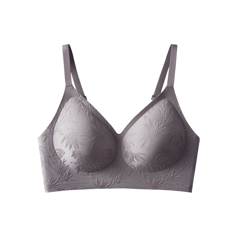 DAPHNE达芙妮美宅国风文胸套装浮雕提花透气欧若风无钢圈调整型收副乳内衣女棉 国风内衣慕山紫【可拆卸】 M【80-100斤】