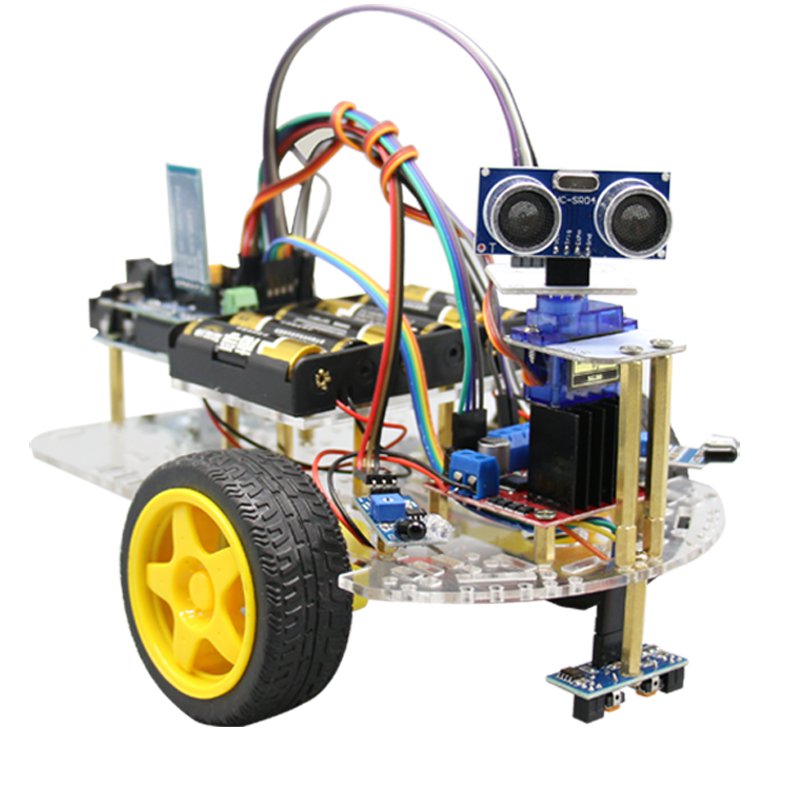 创乐博 arduino智能小车 循迹 避障 遥控蓝牙机器人套件 图形化编程uno R3 G套餐：循迹+红外避障 不含意大利UNO板