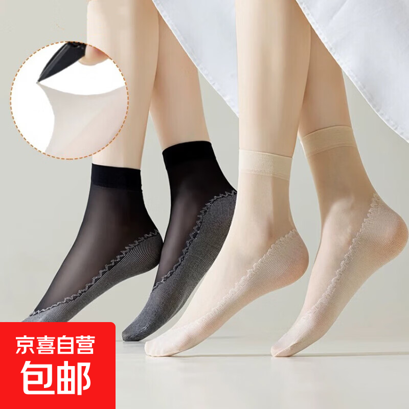 【工厂直销】短袜女夏季薄款耐磨防勾丝隐形透明女士肉色短筒袜子 肤底女丝袜-1双 均码