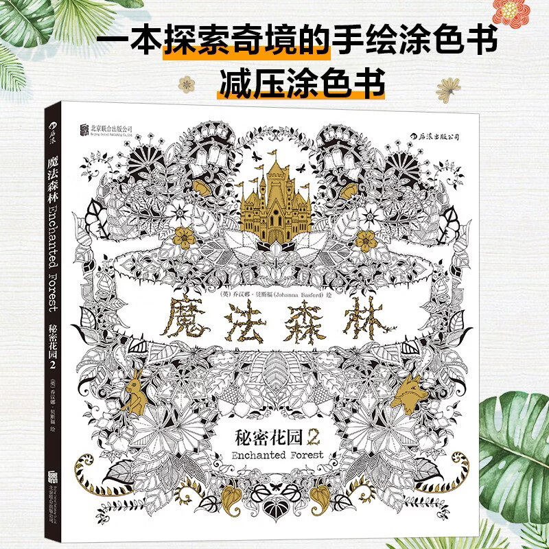 魔法森林 秘密花园2 一本探索奇境的手绘涂色书 填色涂色书成人减压涂鸦手绘画册图画本减压书