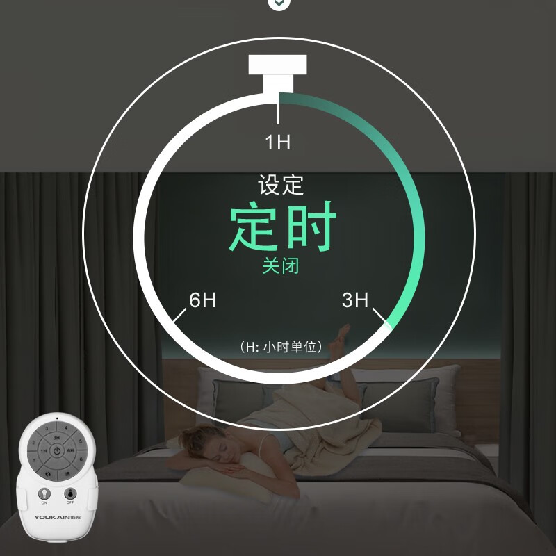 佑家(YOUKAIN)变频隐形扇餐厅现代简约吊扇灯北欧小客厅风扇灯LED创意吊灯风扇 42寸哑白 52wLED(含安装)主图6
