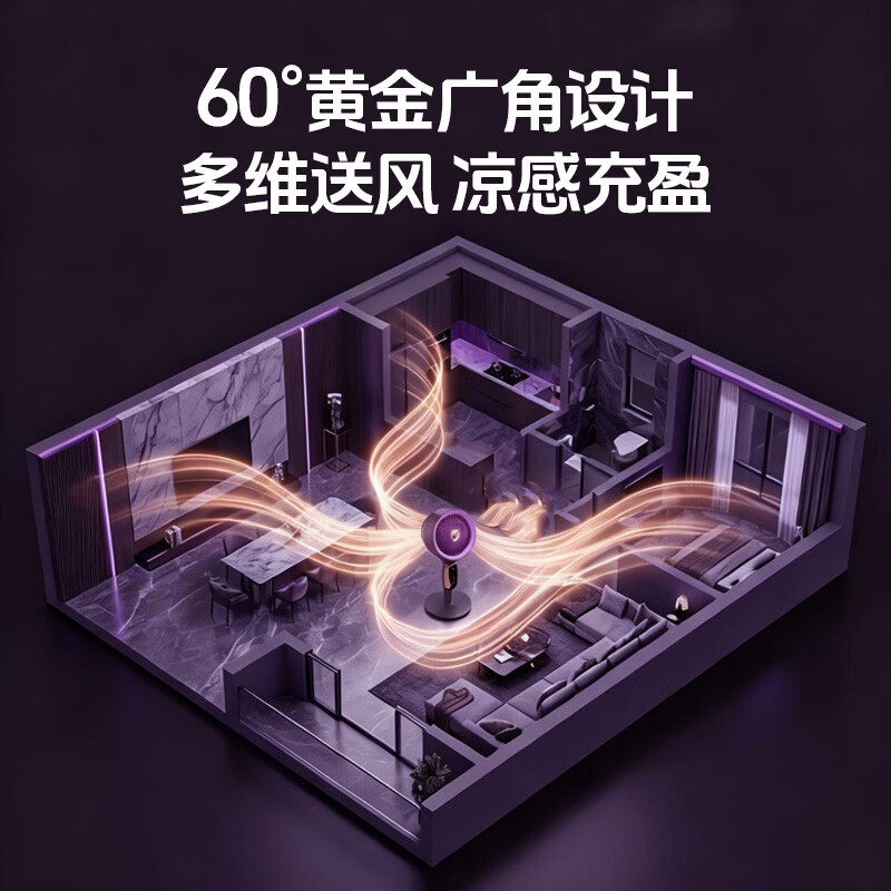 奥克斯(AUX)电风扇空气循环扇暴风AI语音变频落地扇家用大风力直流轻音净化扇节能省电 语音循环扇款【直流变频双重抗菌】32档风速