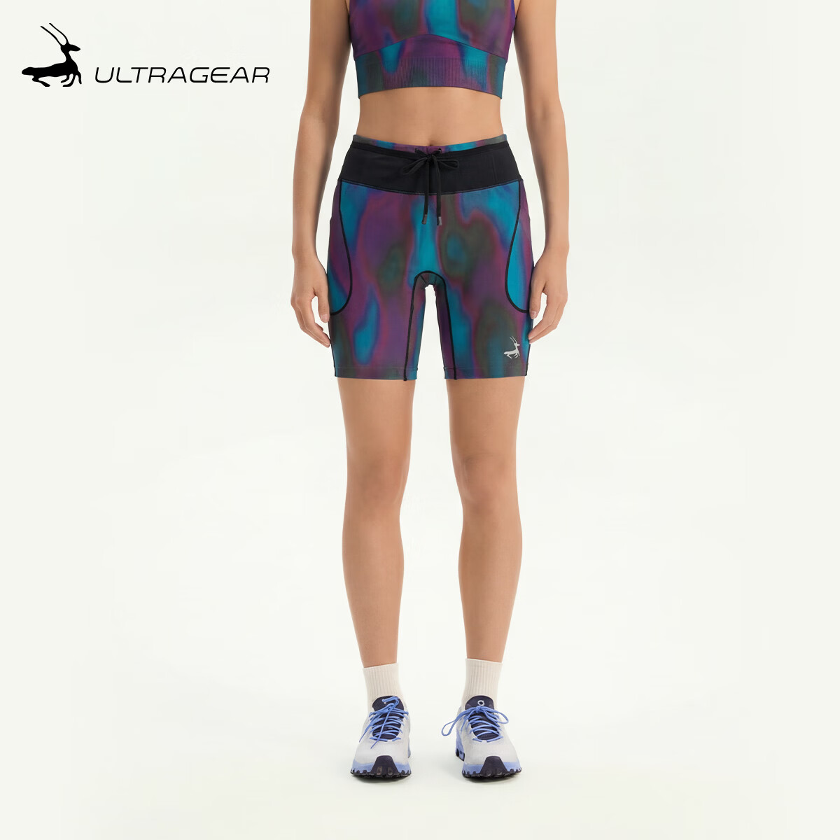 ULTRA GEAR优极逐羚·女款炫彩印花爽滑六兜跑步运动裤紧身短裤马拉松五分裤 炫彩黑 XL 京东折扣/优惠券