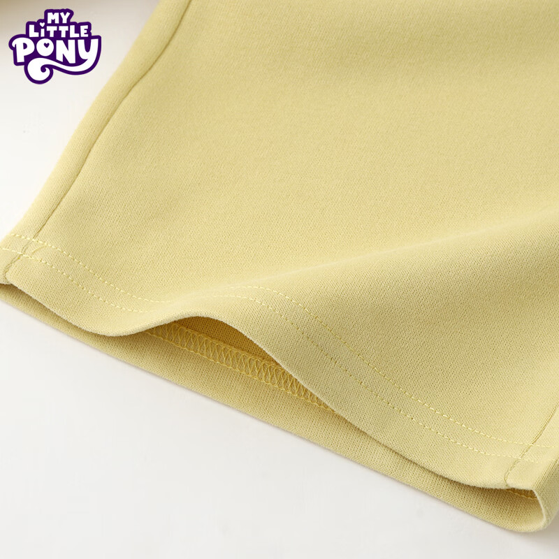 小马宝莉（MY LITTLE PONY）女童套装春秋装2026新款女孩休闲卫衣裤中大童洋气两件套 黄色套装 【短款上衣】 130 建议115-125cm