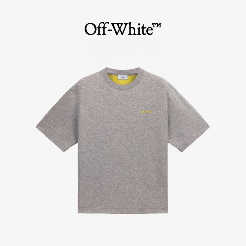 OFF WHITE™情侣装新款宽松短袖T恤休闲半袖男潮牌箭头印花运动上衣女 花灰 M
