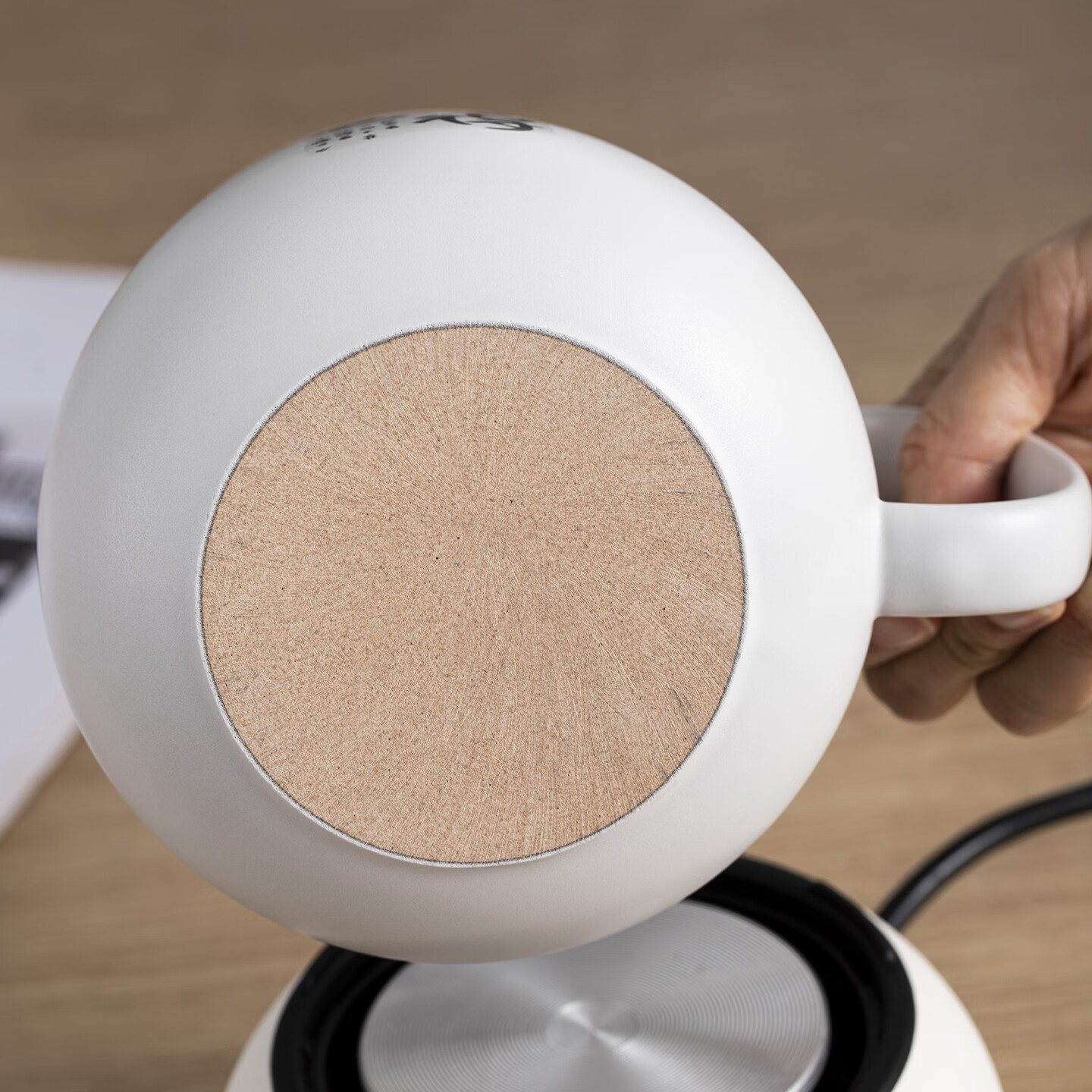 百草堂养生壶陶瓷分体迷你煮茶壶家用恒温泡奶机小电煮花茶器热牛奶神器一人煮粥烧水壶煮茶壶养生杯 白色 1L 陶瓷杯【分离式，0金属接触】