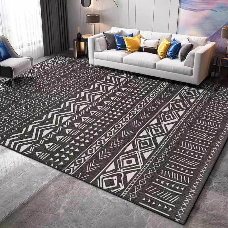 KAYE地毯客厅加厚轻奢高级感满铺地垫免洗可擦卧室床边毯茶几沙发毯子 SJR-K落霞-04 120X160cm