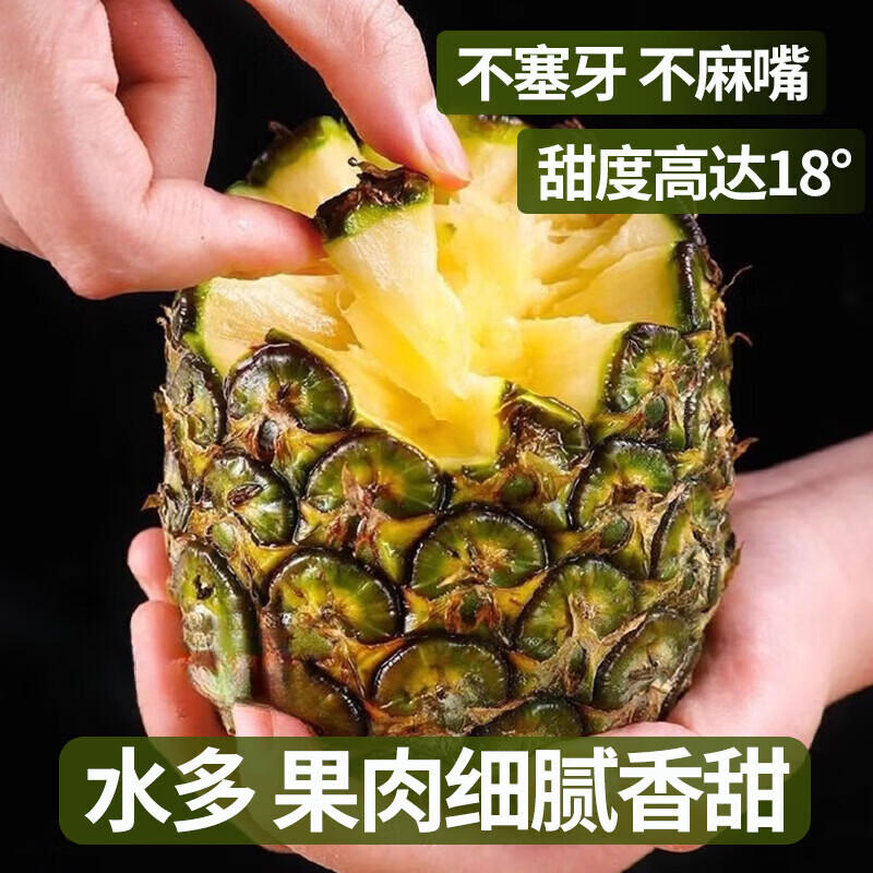 元珍鲜诚 云南黑钻凤梨新鲜水果整箱 当季菠萝  5斤装（净重4.5斤）约2-3个果